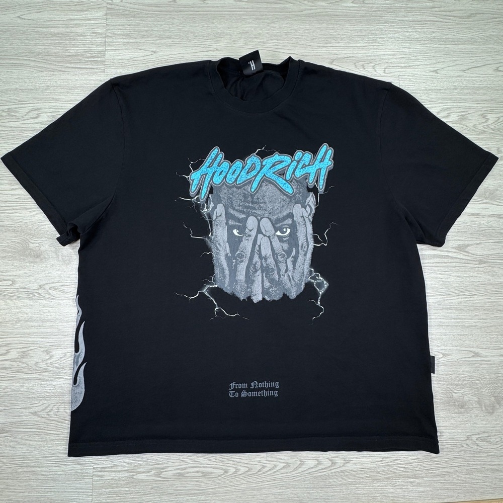 Hoodrich Mens T Shirt From Nothing To Something Graphic Black XXL Streetwear